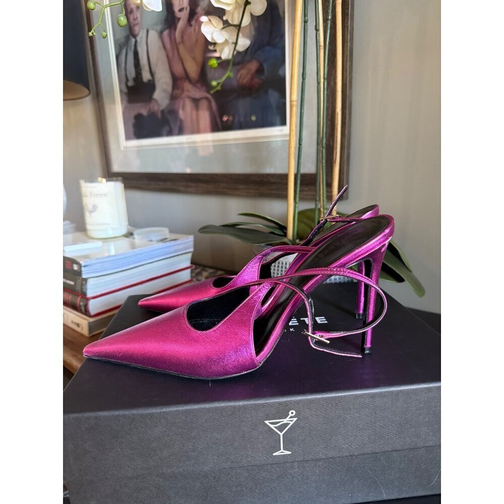 retrofete Cindy Slingback Heel Metallic Pink Womens Size 39 US 8 - Picture 8 of 16